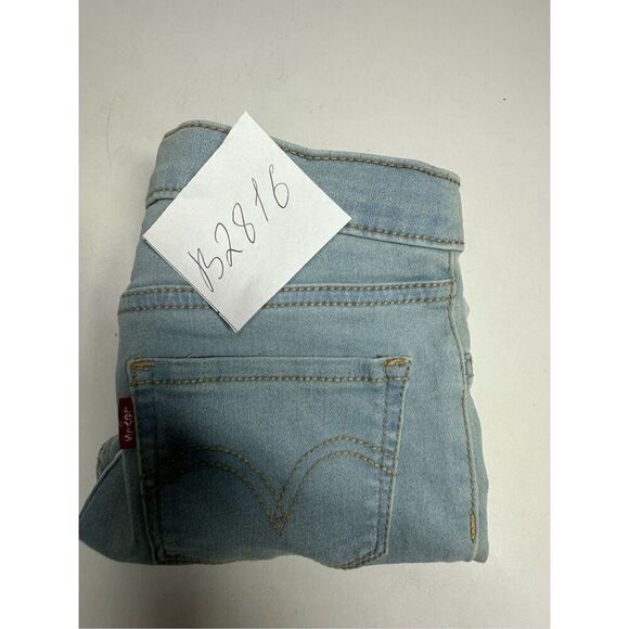 Levi's Girlfriend Midi Pull On Shorts Size Girl's Adjustable Size 5-6Y Sky Blue - Picture 8 of 8